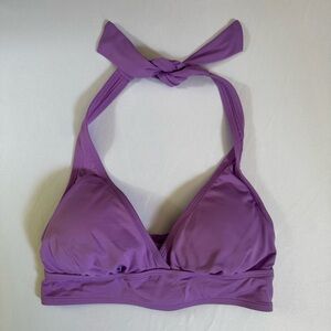 Anne Cole Purple Triangle Bikini Top - Halter Style Small